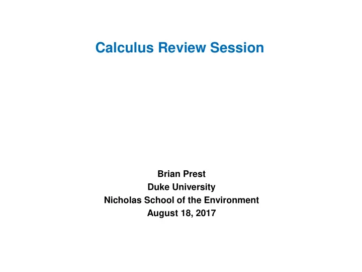 calculus review session
