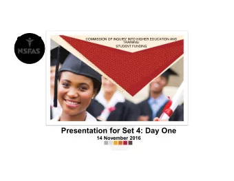 Presentation for Set 4: Day One  14 November 2016  Presentation Overview  1  A legacy of investing