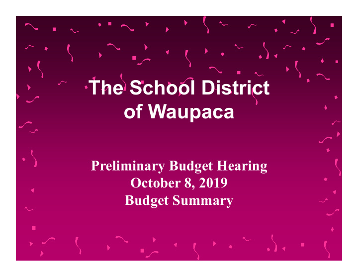 the school district of waupaca