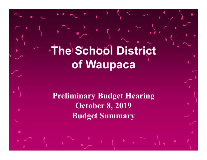 the school district of waupaca