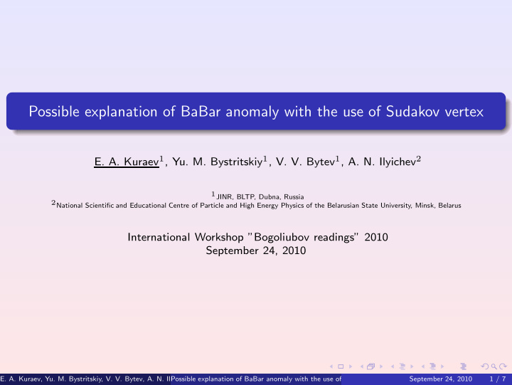 possible explanation of babar anomaly with the use of