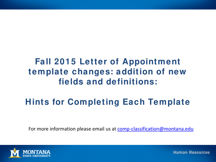 fall 2015 letter of appointment template changes addition