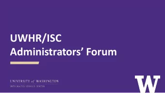 UWHR/ISC  Administrators Forum  Agenda &gt; Legislative