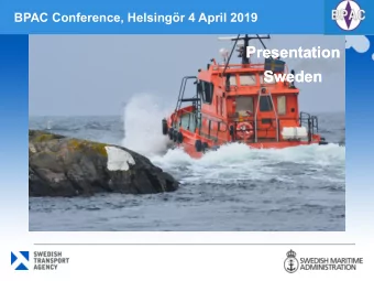 Presentation  Presentation  Sweden  Sweden  Pilotage missions 2018 vs. 2017  Total number of