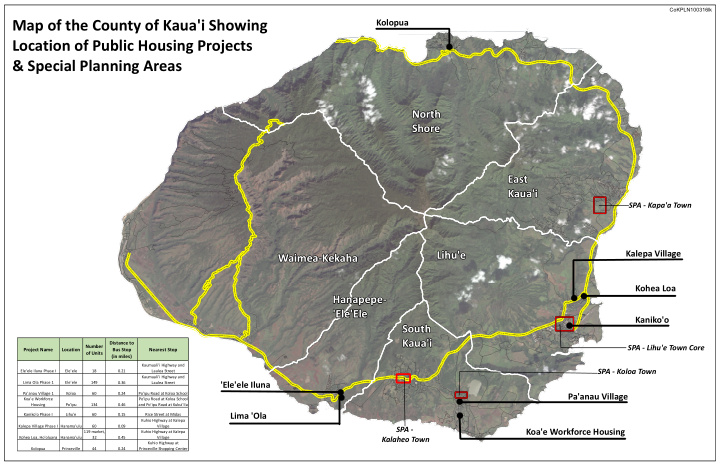 map of the county of kaua i showing