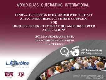 L.A. TURBINE  Abstract  Expander-Generator unit for a geothermal power plant application