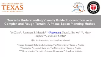 Towards Understanding Visually Guided Locomotion over  Complex and Rough Terrain: A Phase-Space