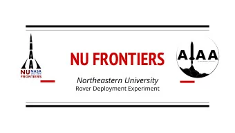 NU FRONTIERS  Northeastern University  Rover Deployment Experiment  Agenda  Overview of Vehicle