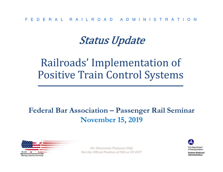federal bar association passenger rail seminar november