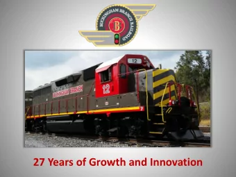 27 Years of Growth and Innovation  Freight Rail in the Shenandoah Valley  1. Short Line - What is a