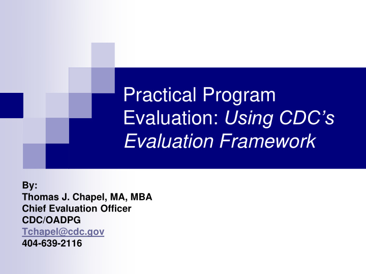 evaluation using cdc s
