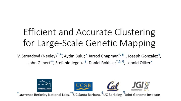 efficient and accurate clustering