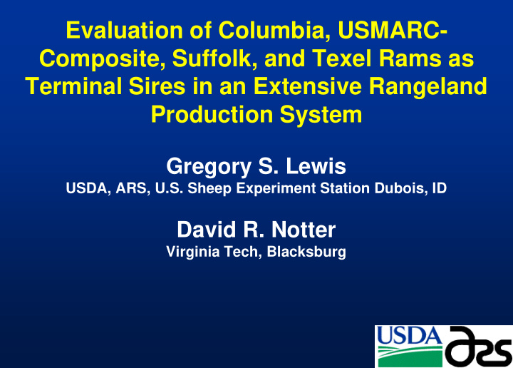 evaluation of columbia usmarc composite suffolk and texel