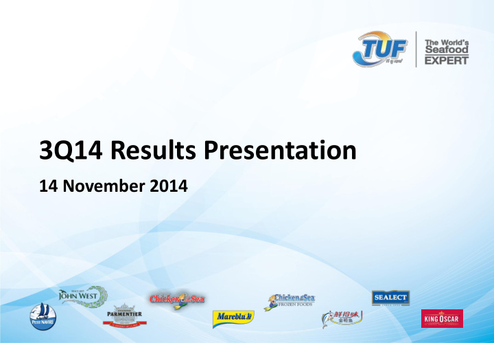 3q14 results presentation
