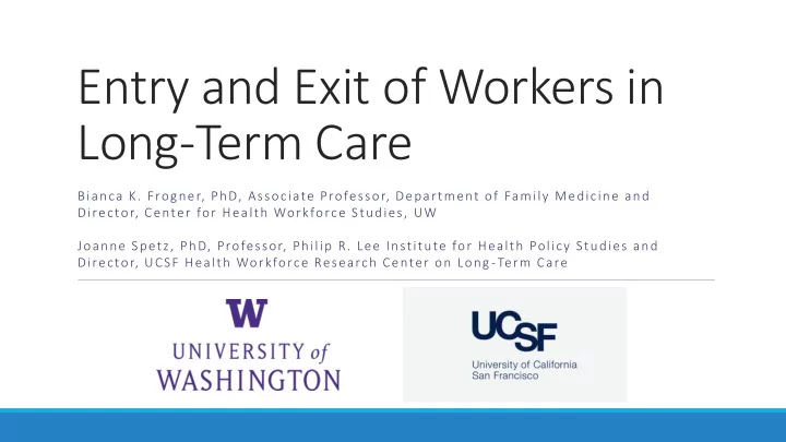 long term care