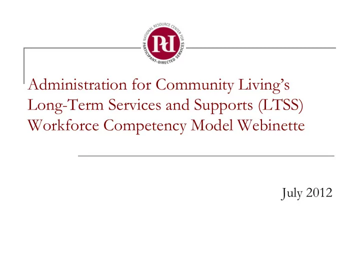 administration for community living s long term services