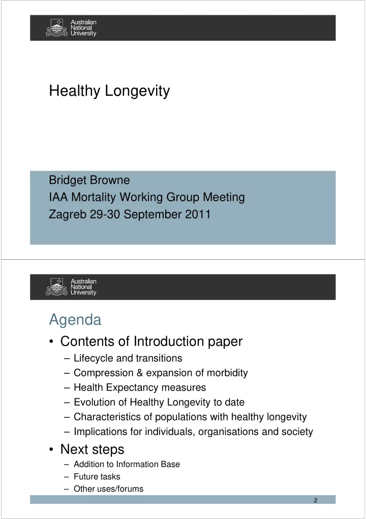 healthy longevity