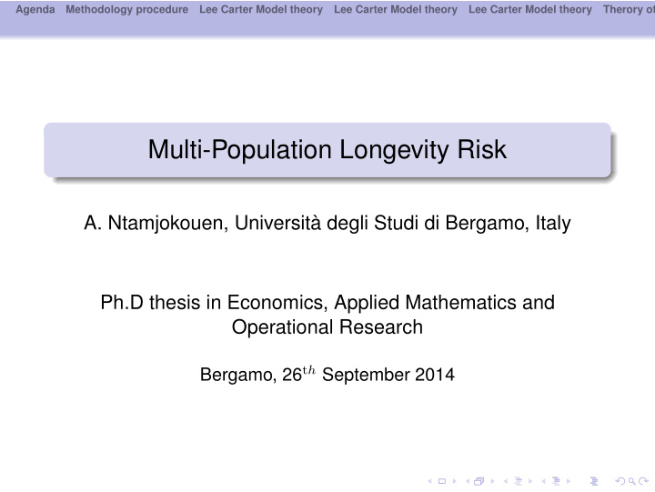 multi population longevity risk