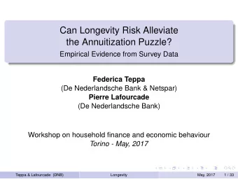 Can Longevity Risk Alleviate  the Annuitization Puzzle?  Empirical Evidence from Survey Data