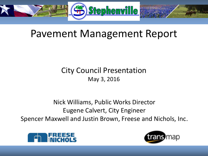 pavement management report