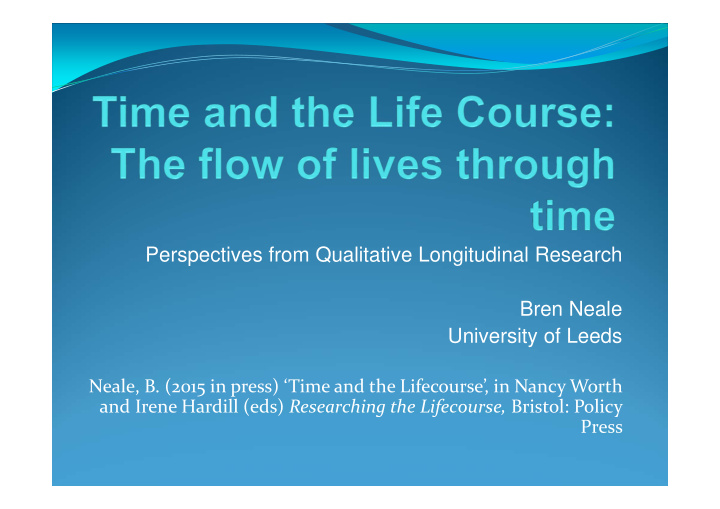 perspectives from qualitative longitudinal research bren