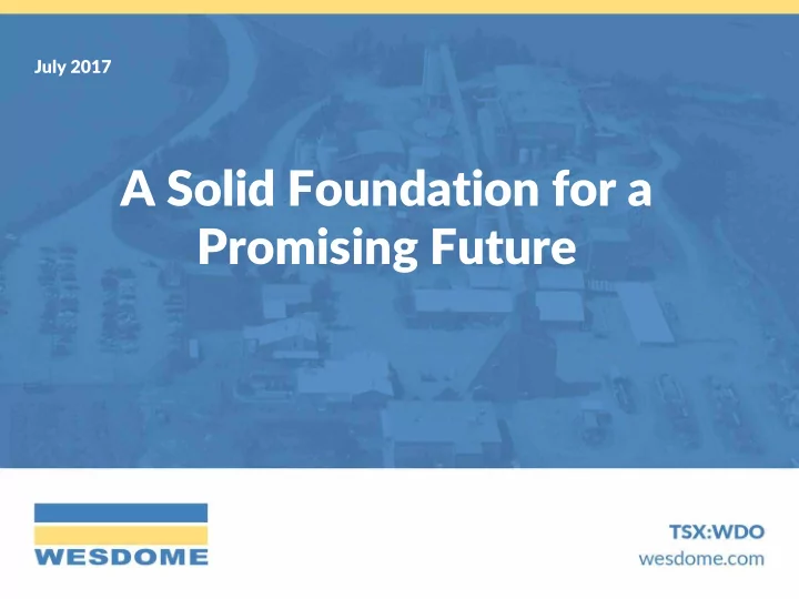 a solid foundation for a promising future cautionary