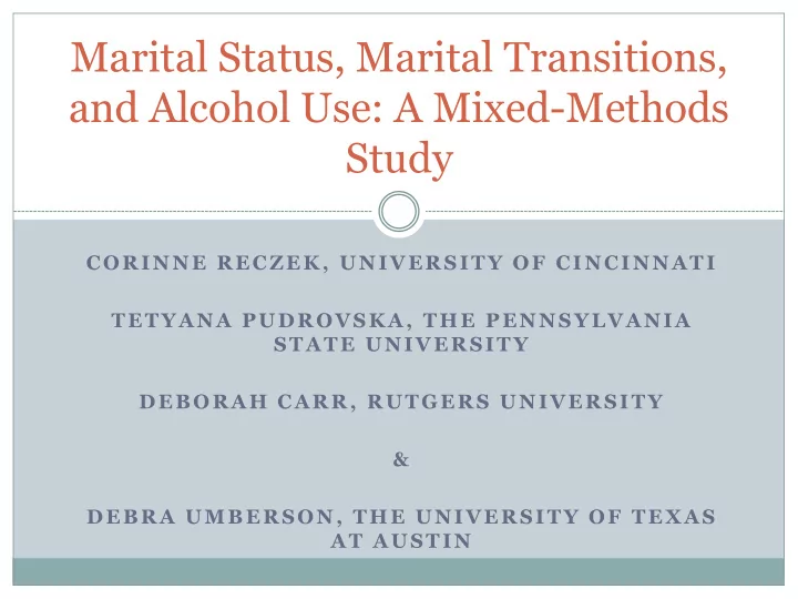 marital status marital transitions