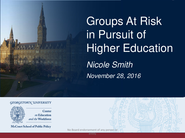 groups at risk in pursuit of higher education