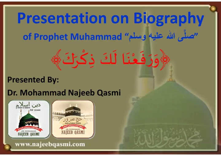 presented by presented by dr mohammad najeeb qasmi