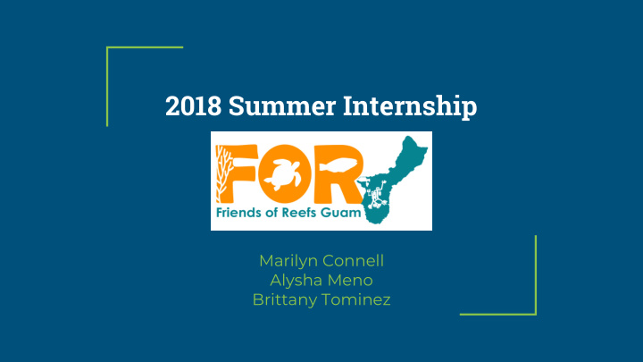 2018 summer internship