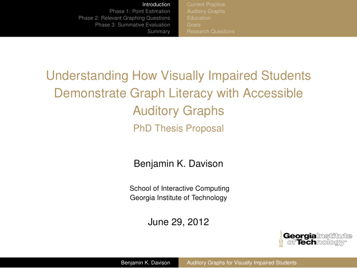understanding how visually impaired students demonstrate