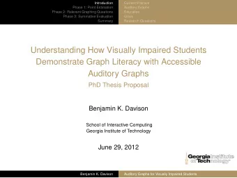 Understanding How Visually Impaired Students  Demonstrate Graph Literacy with Accessible  Auditory