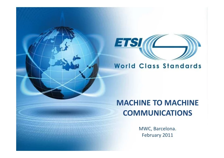 machine to machine communications