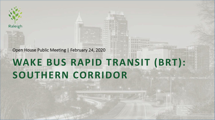 wake bus rapid transit brt southern corridor