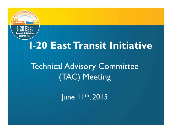 i 20 east transit initiative