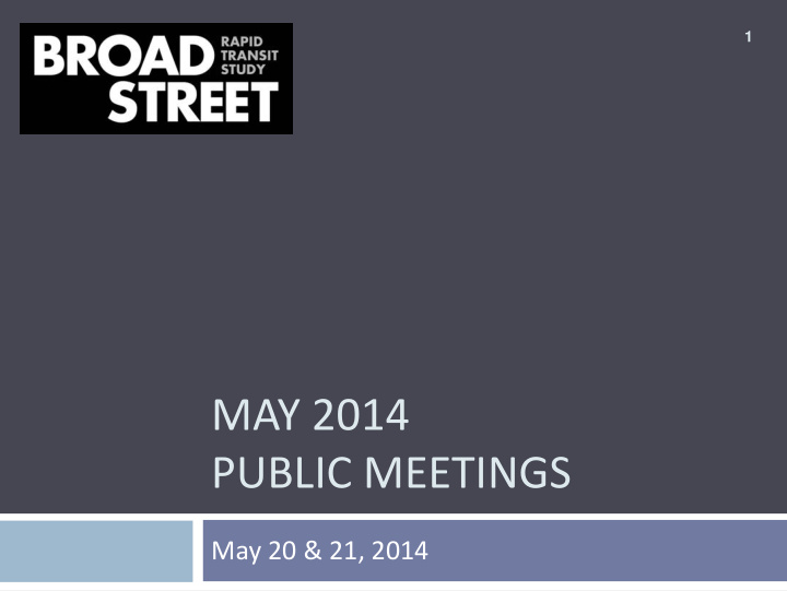 may 2014 public meetings