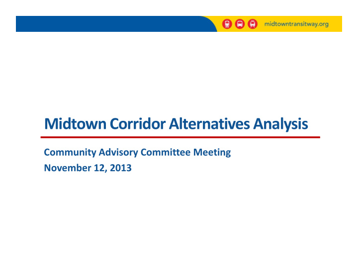midtown corridor alternatives analysis