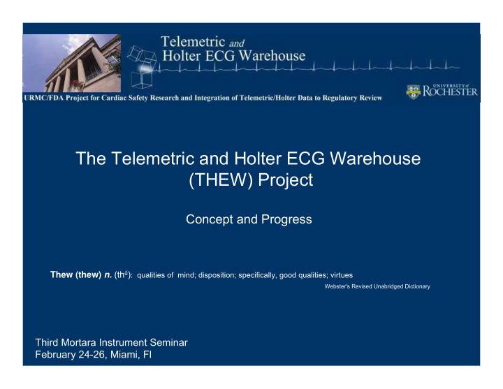 the telemetric and holter ecg warehouse thew project