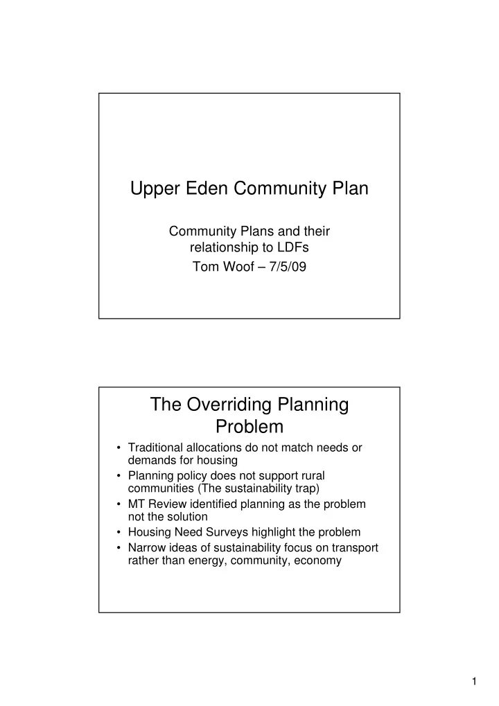 upper eden community plan