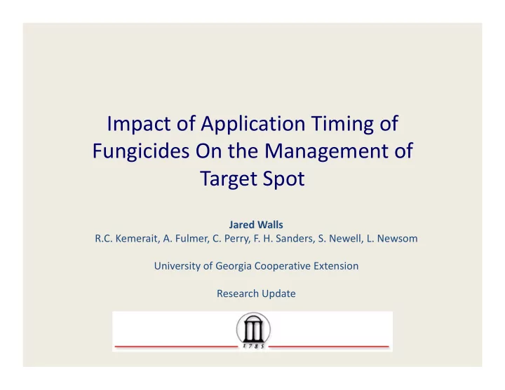 impact of application timing of fungicides on the