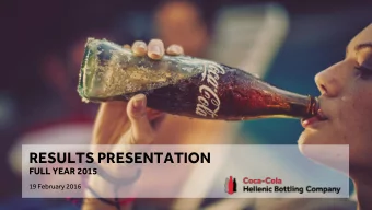 RESULTS PRESENTATION  FULL YEAR 2015  19 February 2016  Forward-looking statements  Unless