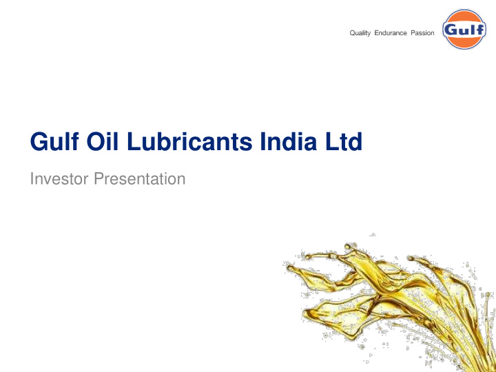 gulf oil lubricants india ltd
