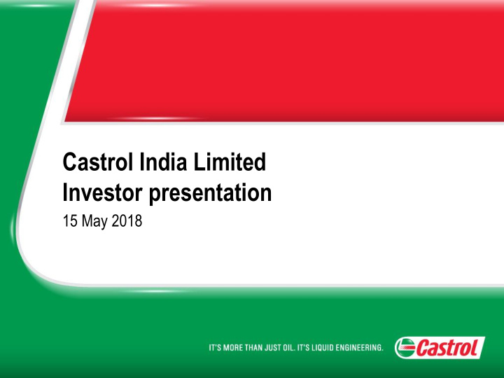 castrol india limited investor presentation