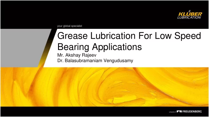 bearing applications