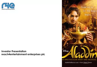 Investor Presentation  reach4entertainment enterprises plc  Oct 2016  Logo  Disclaimer The