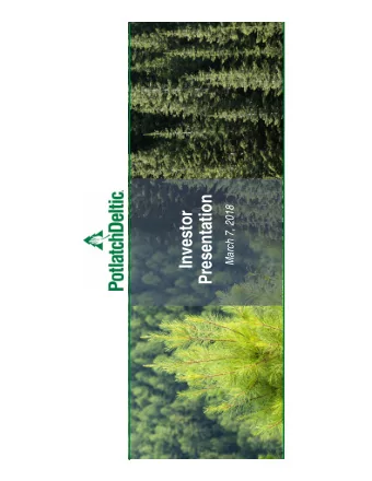 Presentation  March 7, 2018  Investor  Forward-Looking Statements  &amp; Non-GAAP Measures