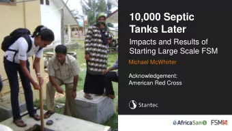 Tanks Later  Impacts and Results of  Starting Large Scale FSM  Michael McWhirter  Acknowledgement: