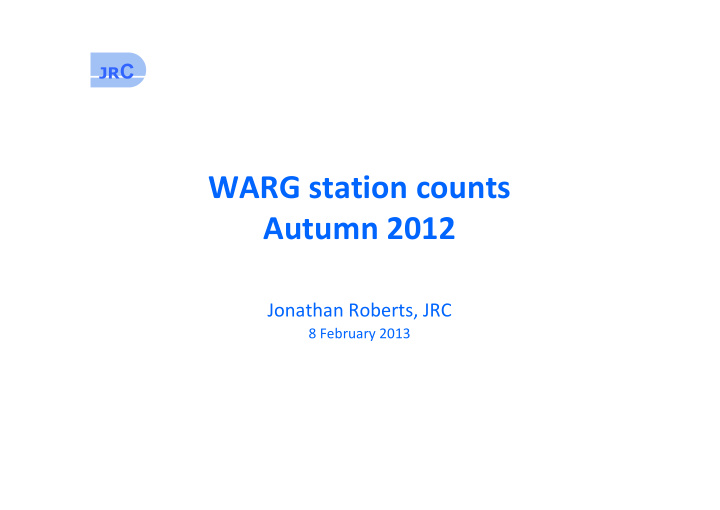 warg station counts autumn 2012