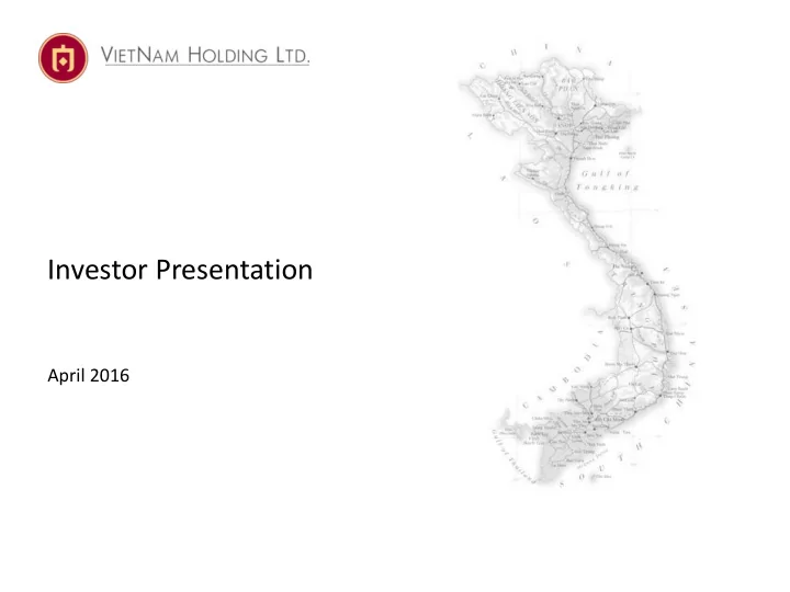 investor presentation