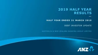 RESULTS   H A L F  Y E A R  E N D E D  3 1  M A R C H  2 0 1 9  DEBT INVESTOR UPDATE  AUSTRALIA